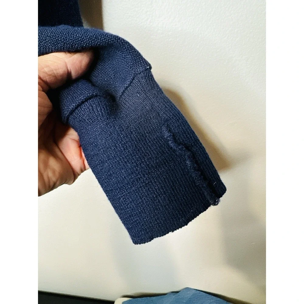 Vintage Lacoste Izod Cardigan Sweater Mens M Navy Blue Button Front Croc